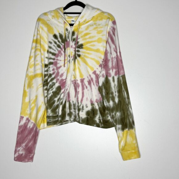 Old Navy Active Lightweight Loose Fit Tie Dye Full Zip Hoodie Women's Size Large - Picture 1 of 7